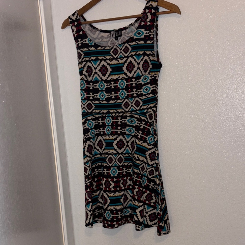 Vibe Geometric Pattern Mini Dress